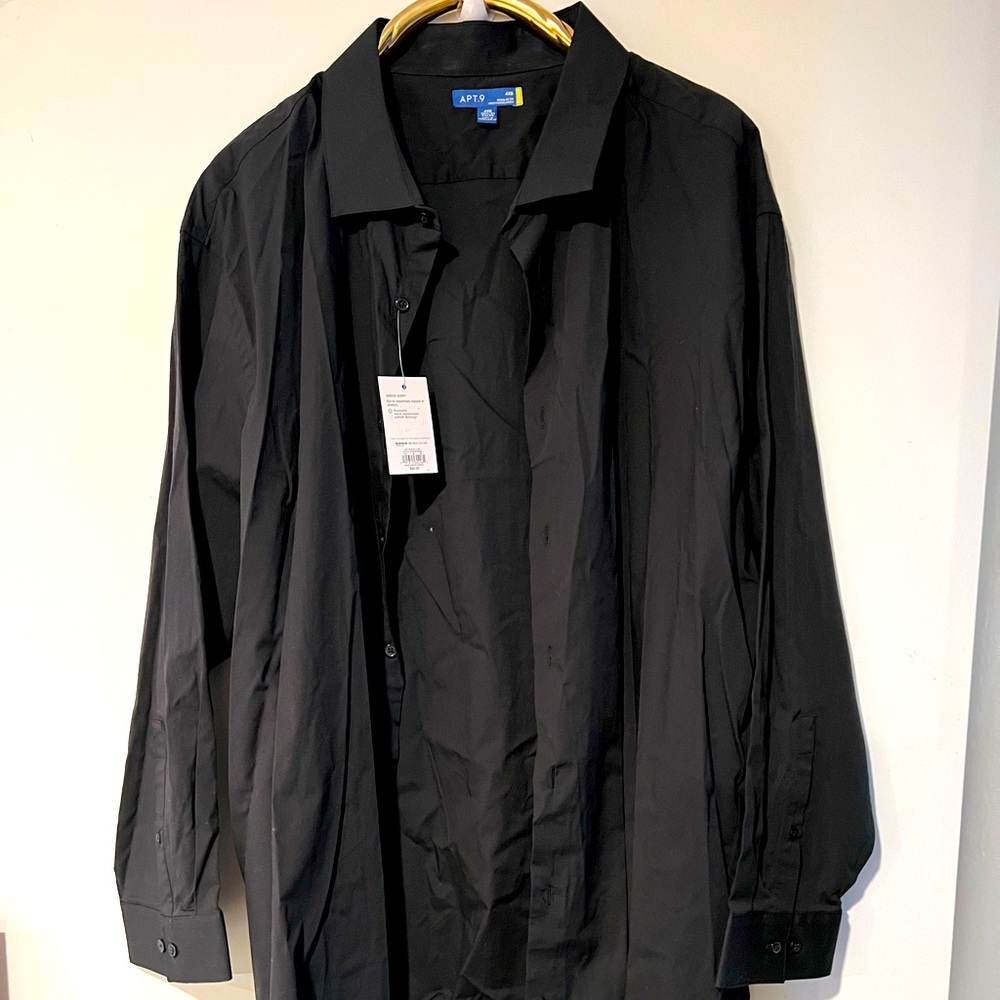 Dress shirt big tall man size 4XB black NWT